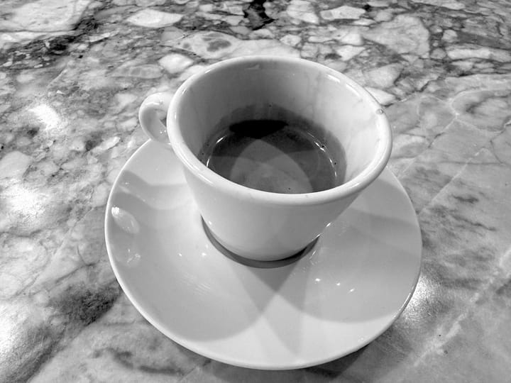 A cup of decaffeinated coffee