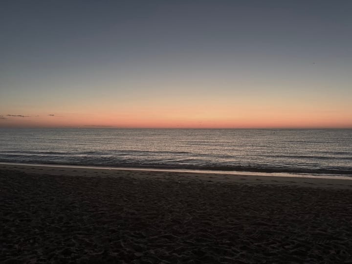 A sunset at the beach.